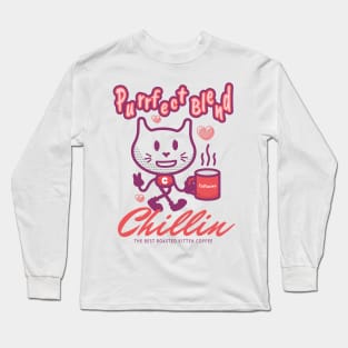 cute cat purrfect blend coffee Long Sleeve T-Shirt